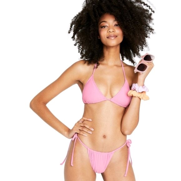 Stoney Clover Lane Other - Stoney Clover Lane x Target NWOT Women's Pink Textured String Bikini Bottom Sz L